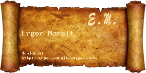 Erger Margit névjegykártya
